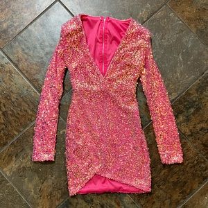 Pink sequin dress
